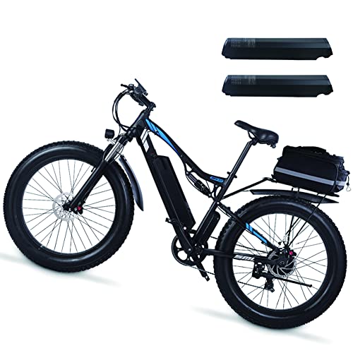 26 Zoll ebike fetter Reifen Elektrofahrräder für Erwachsene E-Mountainbike 48 V 17 Ah herausnehmbare Lithium-Batterie, Vollfederung, elektrische Fahrräder, doppelte hydraulische Scheibenbremsen