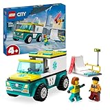 LEGO City Rettungswagen und Snowboarder, Krankenwagen-Spielset mit Spielzeug-Auto und 2 Minifiguren, Snowboarder und Sanitäter-Figur, fantasievolles Geschenk für Jungen und Mädchen ab 4 Jahren 60403