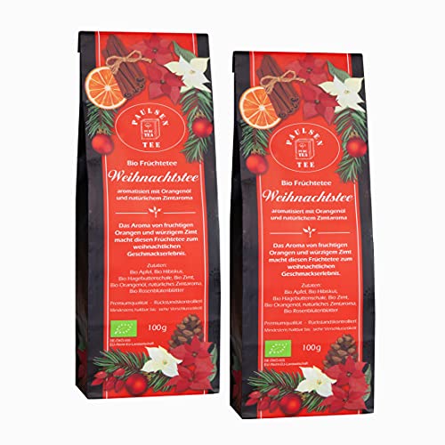 Bio Weihnachtstee 2 x 100g (54,95 Euro/kg) Paulsen Tee Früchtetee rückstandskontrolliert & zertifiziert