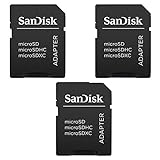 3 Pack – SanDisk microSD microSDHC zu SD SDHC Adapter. Funktioniert mit Speicherkarten bis zu 32 GB Kapazität (Bulk verpackt).