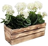 KOTARBAU® Blumenkasten Kräuterkasten aus Holz Langer Balkon-Blumenkasten 400x180x150 mm Angebrannt