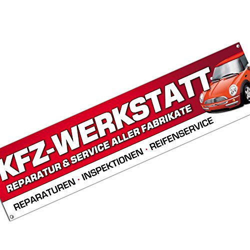 KFZ Werkstatt Spannbanner Banner Werbebanner 2 x 0,5 Meter Plakat