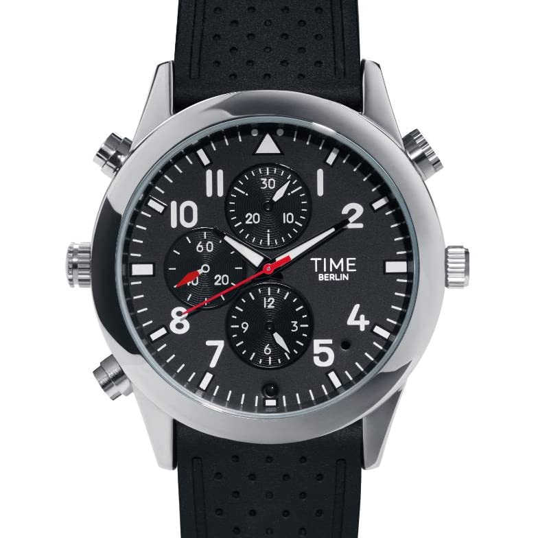 TIME Berlin SD Uhr / Kamera - Hochwertige Armbanduhr aus Edelstahl mit Mini-Kamera und Mikrofon für versteckte Video- Foto- und Audioaufnahmen, 4 GB, USB Flash Drive