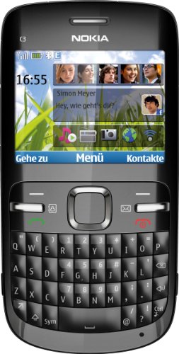 Nokia C3-00 Smartphone (6.1 cm (2.4 Zoll) Display, Bluetooth, 2 Megapixel Kamera) black