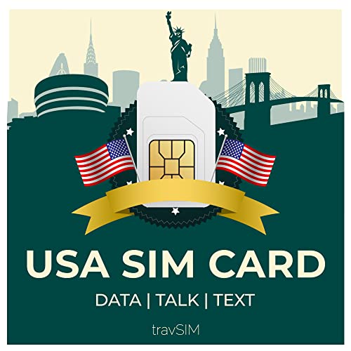 travSIM Prepaid USA SIM-Karte | 12GB Mobile Daten, unbegrenzte Anrufe & SMS in die USA und 75 Länder. US SIM-Karte funktioniert in iOS und Android Geräten. Gültig für 30 Tage.