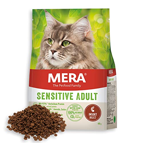 MERA Cats Sensitive Adult Insect, Trockenfutter für sensible Katzen, getreidefrei & nachhaltig, Katzentrockenfutter mit hohem Fleischanteil und Insektenprotein, 2 kg