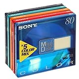 Sony - MiniDisc, Color Mix - cellophaniert, 5 MDS mit je 80 Minuten