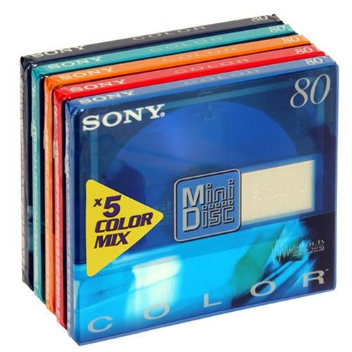 Sony - MiniDisc, Color Mix - cellophaniert, 5 MDS mit je 80 Minuten