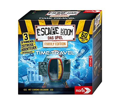 Noris 606101968 Escape Room Time Travel (Family Edition) -Familien und Gesellschaftsspiel für Erwachsene und Kinder, inkl. 3 Fällen und Chrono Decoder, ab 10 Jahren, bunt