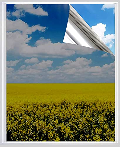XtraCare Spiegelfolie Selbstklebend, Innen und Außen Sonnenschutzfolie, Verspiegelte Fensterfolie, Silber, 60 x 200 cm