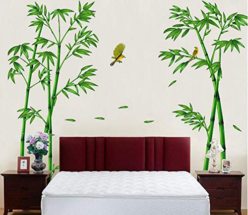 HALLOBO® Wandtattoo XXL Grün Bambus Bamboo Wandaufkleber Wandsticker Wall Sticker Wohnzimmer Schlafzimmer Deko