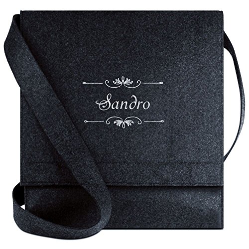 Halfar® Tasche mit Namen Sandro Bestickt - personalisierte Filz-Umhängetasche