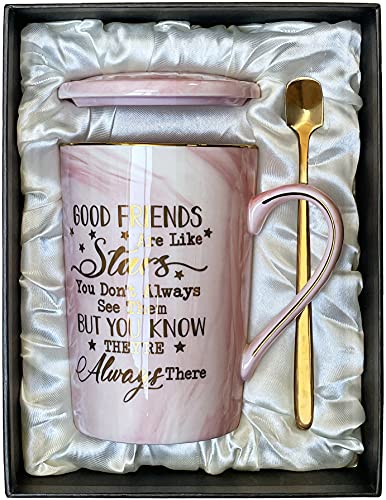 Keramik-Kaffeetasse mit Aufschrift 'Best Friend', Geburtstagsgeschenk für Frauen, lustige Geburtstagsgeschenke für sie, Freundin, BFF, Mutter, Ehefrau, Tochter, Schwester, Tante, 400 ml, Rosa