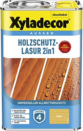 Xyladecor Holzschutzlasur 4 l Außen Imprägnierung Holzschutzmittel (Kiefer)