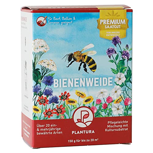 Plantura Bienenweide, ein- & mehrjährige Saatgut-Mischung für Insekten, 150 g für 20 m²