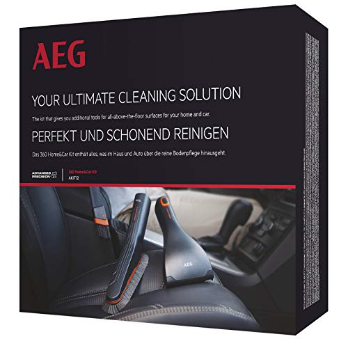 AEG AKIT12 Düsen-Set (360° Home & Car Kit, Detailreinigung, Softbürste, flexible Fugendüse, Mini-Turbodüse, für Sauger mit 36mm Ovalrohr, grau)