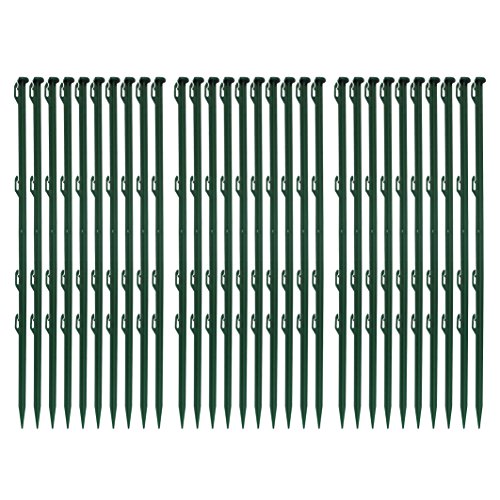 Ellofence 30 Stück Weidezaunpfähle grün aus Plastik, Gesamthöhe 72 cm (Packung à 30 Stück)