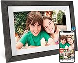 MQQC Digitaler Bilderrahmen mit LCD-Touchscreen, 25,7 cm (10,1 Zoll), 16 GB Speicher, automatische Drehung, Teilen Sie Momente sofort über Frameo-App, Geschenke für Freunde und Familie