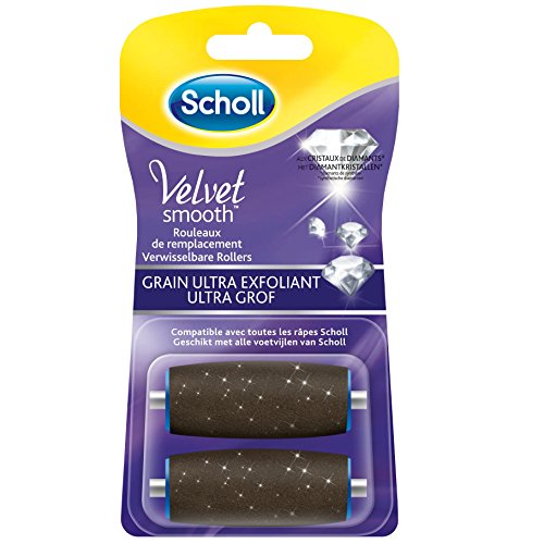Scholl Stück, (1er Pack) Velvet Smooth Ersatzrolle Körnung Ultra Peeling für elektrische Reibe, 2 Nachfüllpackungen, Samt, neutral
