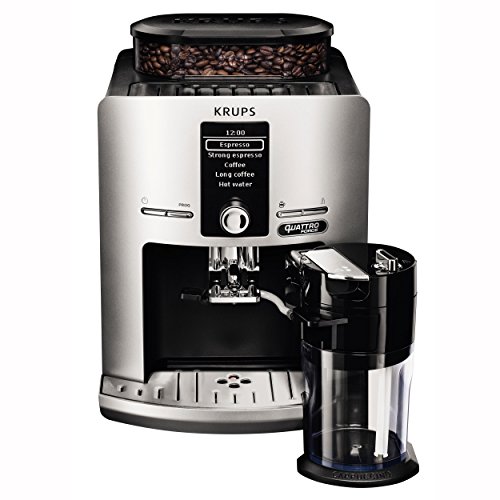 Krups Latt'Espress Quattro Force EA82FE Kaffeevollautomat (1450 Watt, 1,7 Liter, One-Touch Funktion, Milchbehälter, 15 bar) silber