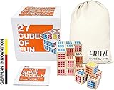 FRITZO Cube Würfelspiel & Knobelspiel für Erwachsene, Jugendliche & Kinder - 3D Zauberwürfel als Familienspiel - Holzspiel - Qualität für Generationen
