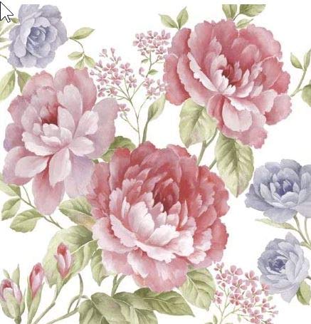 20 Servietten Rosenwelt lila/rosa/Blumen/Rosen 33x33cm