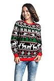 U Look Ugly Today Womens Damen Lustig Pullover Strickpullis für Weihnachten-Fairisle & Reindeer Sweater, Festliche Fair Isle, M