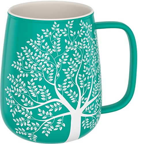 amapodo Tasse groß - Kaffeebecher Porzellan 600ml - Kaffeetasse gross - Geschenke für Männer - Coffee Mug - XXL Kaffee Bürotasse Türkis