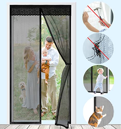 Beurseaf Fliegengitter Tür Magnet - Kratzfest Insektenschutz Balkontür - Fliegenschutz Terassentür ohne Bohren - Mückenschutz Türvorhang 100 x 220 cm