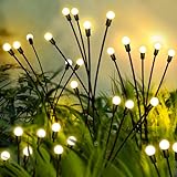 CORATED Solarlampen Garten, 4 Stück Solar-Gartenleuchten mit 32 LED-Birnen, Garten Dekorative Lampen IP65 Wasserdicht, Solar Glühwürmchen Licht für Weg/Garten/Balkon Dekoration, Warm Weiß