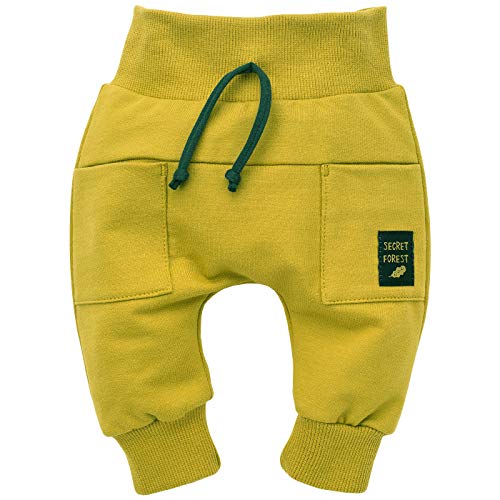 Pinokio - Secret Forest - Baby Kinder Jungen Hose 100% Baumwolle Gelb Pumphose Jogginghose Haremshose Unisex Schlupfhose 62-104 cm (80 cm, 9-12m, Gelb)