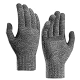 Milduall Strickhandschuhe Touchscreen, Fingerhandschuhe Winterhandschuhe Handschuhe Fäustlinge | rutschfest und Verdickt | Ideal für Damen Herren Radfahren Outdoor, Dunkelgrau