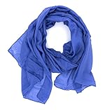 DOLCE ABBRACCIO by RiemTEX WILD CAT Damen Schal Halstuch Tuch aus Chiffon für Frühling Sommer Ganzjährig (Blue Jeans)