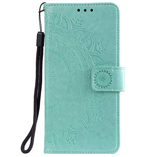 FEYYXI Handyhülle für Galaxy Note 10+ (Note 10 Plus) Hülle Leder Schutzhülle Brieftasche mit Kartenfach Stoßfest Handyhülle Case für Samsung Galaxy Note10+ 5G - FEHH10588 Grün
