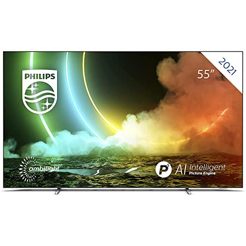 Philips 55OLED706 55 Inch (139 cm) TV 4K OLED TV | 3-Sided Ambilight, UHD & HDR10+ | Dolby Vision & Atmos | Multi-Room DTS Play-Fi | Google Assistant & Alexa Compatible [Energy Class G]