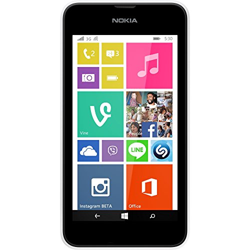 Nokia Lumia 530 Smartphone (10,2 cm (4 Zoll), 1,2GHz Snapdragon Quad-Core Prozessor, 512MB RAM, 5 Megapixel Kamera, Bluetooth, USB 2.0, Win 8) Weiß
