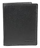 Brown Bear Echt-Leder Ausweisetui Farbe Schwarz - RFID-Schutz Kartenetui Unisex ohne Münzfach, Geldbörse für Kfz-Schein, Portemonnaie für 9 Karten