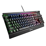 Sharkoon Skiller Mech SGK3 Mechanische Gaming Tastatur (mit RGB-Beleuchtung, blaue Schalter, N-Key-Rollover, 1000 Hz Polling Rate) US-Layout(QWERTY)