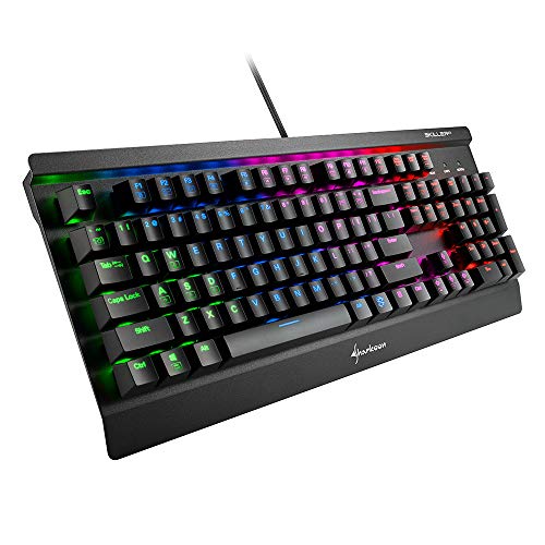 Sharkoon Skiller Mech SGK3 Mechanische Gaming Tastatur (mit RGB-Beleuchtung, blaue Schalter, N-Key-Rollover, 1000 Hz Polling Rate) US-Layout(QWERTY)