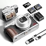 NBD Digitalkamera, Autofokus 4K Kamera Vlog Digitalkamera mit 32GB Speicherkarte HD 56 Megapixel 16x Digitalzoom 3,0-Zoll großes Display Kamera Kompaktkamera für Anfänger