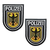 Polizei Patch bestickt – Deutschland-Flagge Bundeswehr Bundeswehr Bundespolizei Milltary taktische Morale Abzeichen Applikationen – Verschluss Klettverschluss (a)