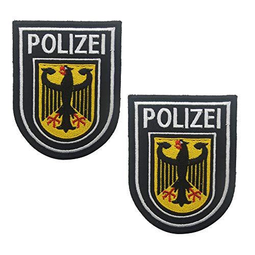 Polizei Patch bestickt – Deutschland-Flagge Bundeswehr Bundeswehr Bundespolizei Milltary taktische Morale Abzeichen Applikationen – Verschluss Klettverschluss (a)