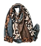 FAIRYGATE Schal Tuch Damen mit Leopardenmuster für Frauen Langer Modischer Halstücher Tiermotiv Geschenke 81017