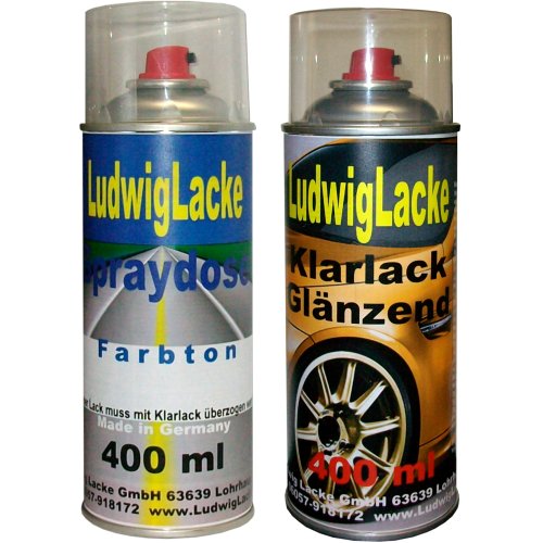 Sprayset für VW Black Magic Farbcode LC9Z oder Z4 oder S2 oder 9093 oder Z4Z4 Baujahr 1993 - 2013 Perleffekt Lack * 2 Spraydosen Ludwiglacke Lack Spray im Set - Eine Spraydose Basislack 400 ml und eine Dose Klarlack glänzend 400ml. Beide Spraydosen enthalten 1K Autolack.