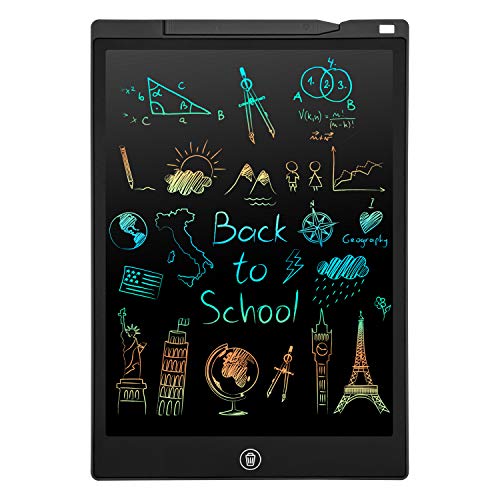 PINKCAT LCD Schreibtafel, 12 Zoll Bunte Bildschirm Schreibtablett, löschbarem Handschrift Block, Wiederholtes Schreiben Und Zeichnen für Mädchen & Jungen Geschenke