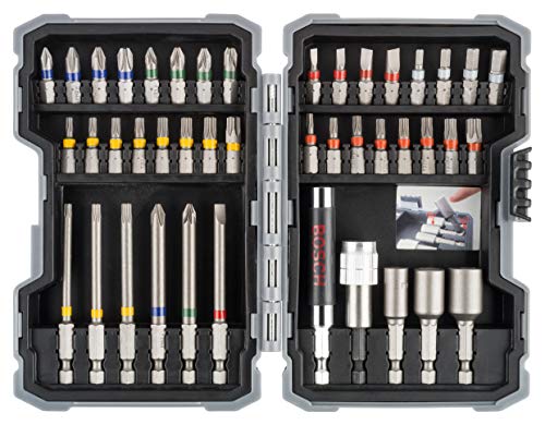 Bosch Professional 43 tlg. Schrauberbits und Steckschlüssel Set (Zubehör Bohrmaschine)