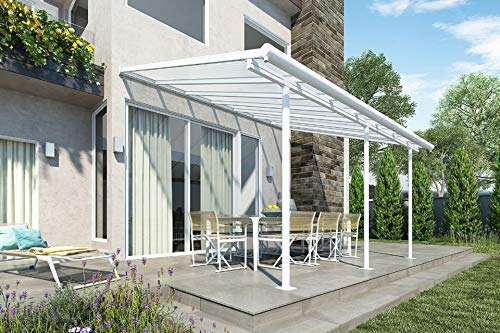 Hochwertige ALU Terrassenüberdachung/Veranda - 420 x 300 (BxT) / Überdachung Palram Sierra Weiß