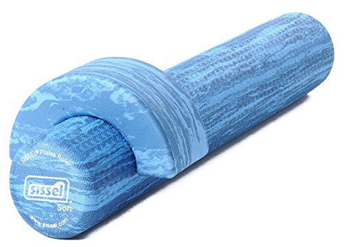 SISSEL Pilates Rolle Soft + Head Align Foam Roller Gymnastik Ø15x90cm blau