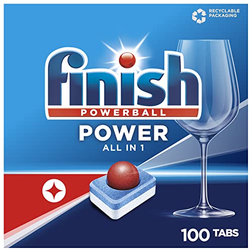 Finish Power All in 1 Spülmaschinentabs, phosphatfrei – Geschirrspültabs mit kraftvollem Powerball gegen hartnäckigste Fettanschmutzungen – Sparpack mit 100 Finish Tabs