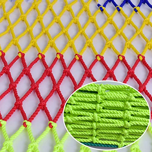 AWSAD Balkonschutznetz farbige Nylon Dekorative Netze Kleiderhängenetze Treppen Balkon Kindergarten Schutznetze Kinder Klettersicherheitsnetze Hanfseilnetze Color : 6mm Rope, Size : 1x2m(3x7ft)